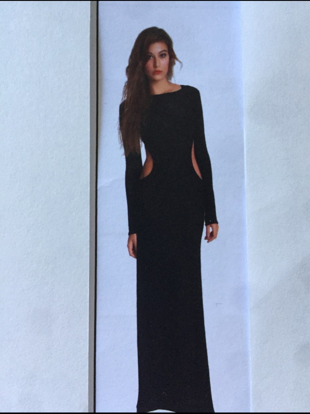 Sophisticated Black Long-Sleeve Cutout Maxi Dress